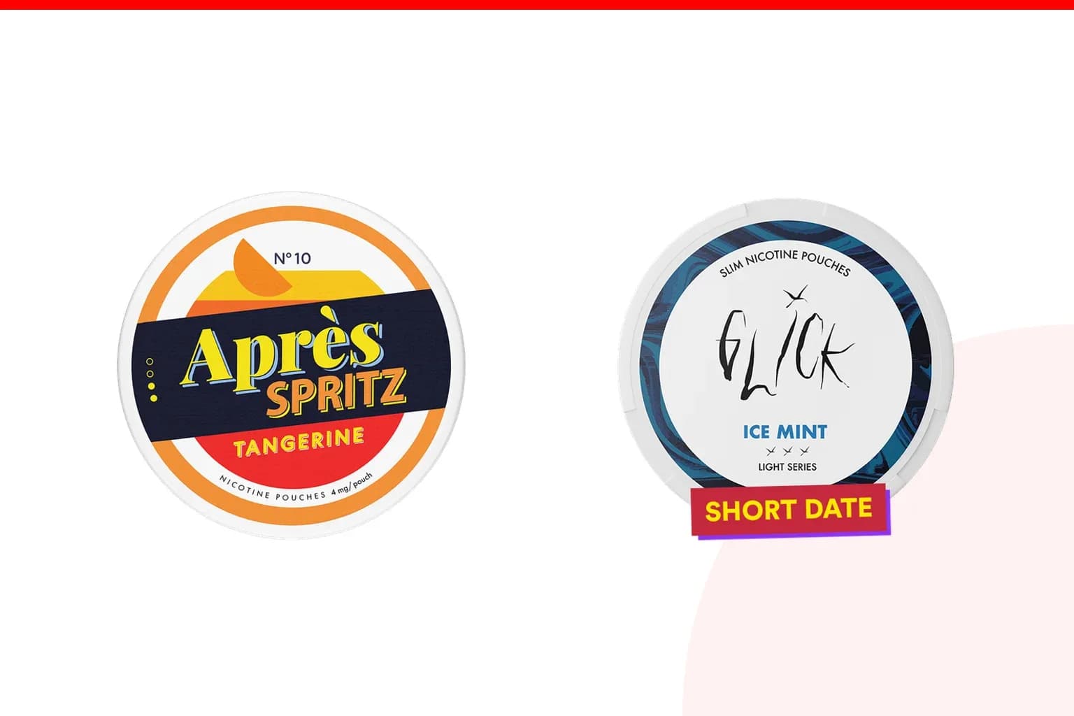 Cans of Après vs Glick from the Nicotine Pouches Canada range