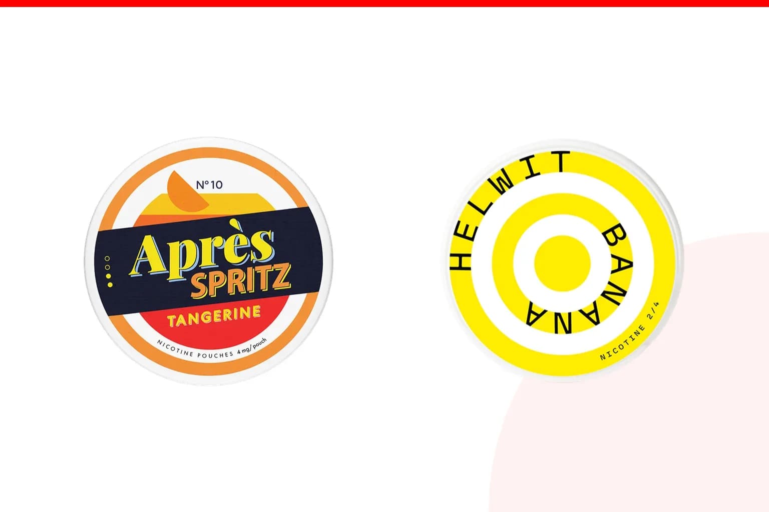 Cans of Après vs Helwit from the Nicotine Pouches Canada range
