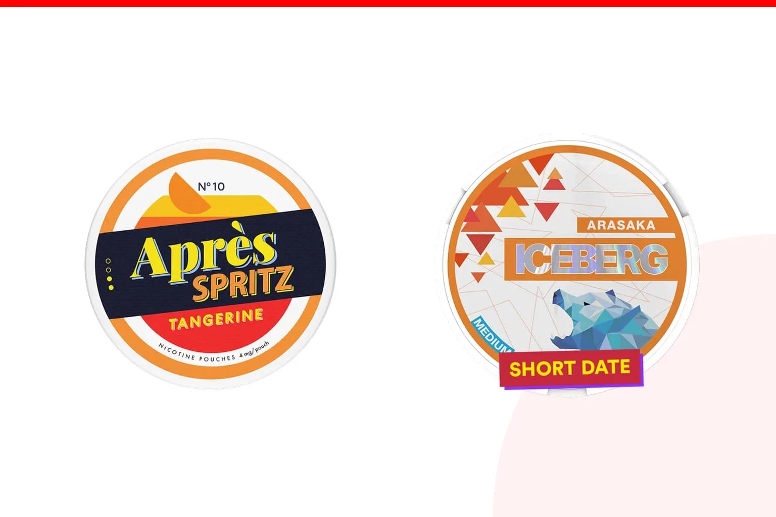 Cans of Après vs Iceberg from the Nicotine Pouches Canada range