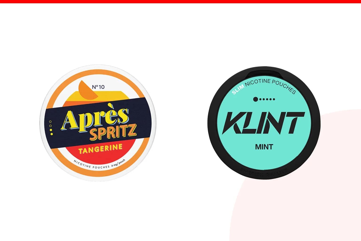 Cans of Après vs KLINT from the Nicotine Pouches Canada range