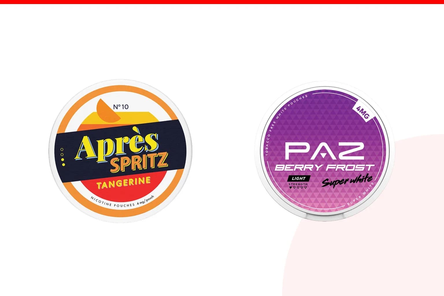 Cans of Après vs Paz from the Nicotine Pouches Canada range