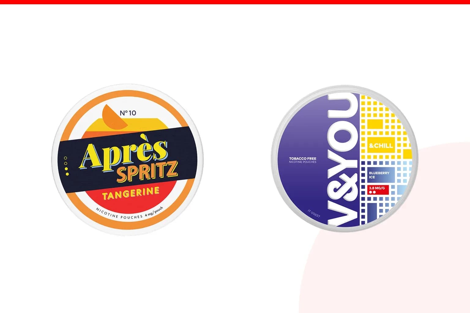 Cans of Après vs V&You from the Nicotine Pouches Canada range