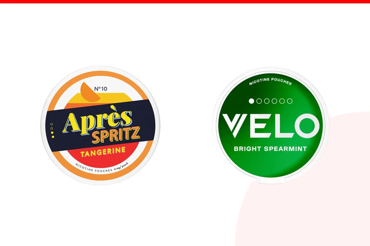 Cans of Après vs VELO from the Nicotine Pouches Canada range
