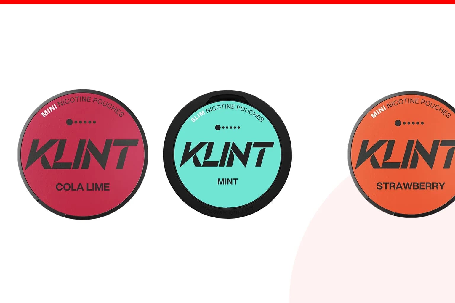 Cans of Best KLINT flavours from the Nicotine Pouches Canada range