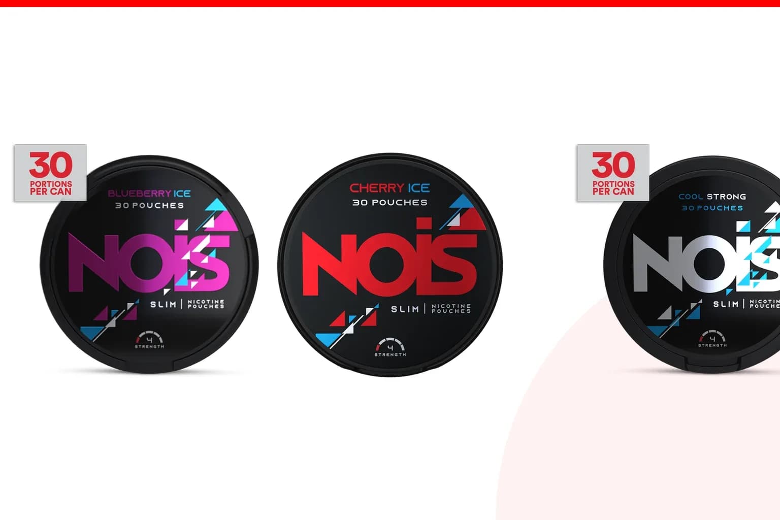 Cans of Best NOIS flavours from the Nicotine Pouches Canada range