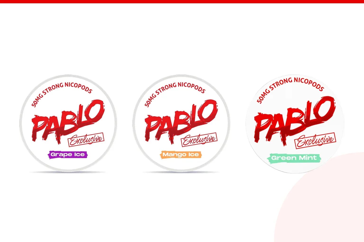 Cans of best pablo flavours from the Nicotine Pouches Canada range