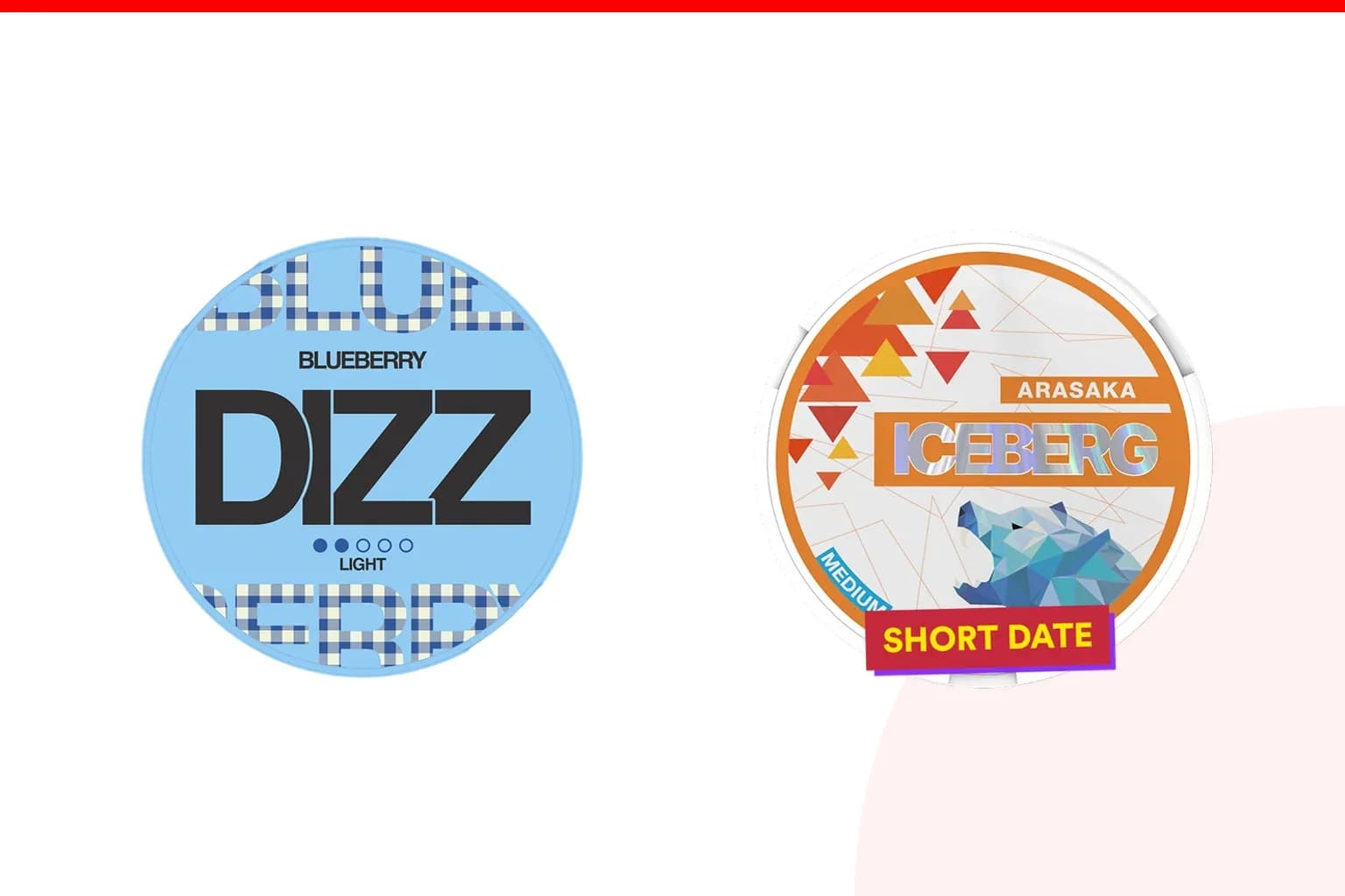 Cans of DIZZ vs Iceberg from the Nicotine Pouches Canada range