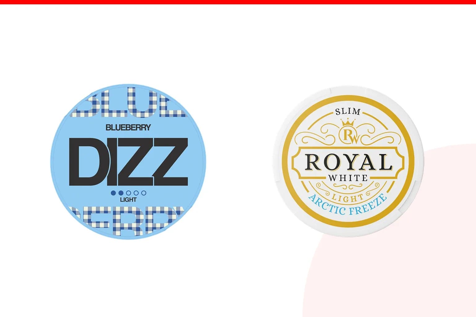 Cans of DIZZ vs Royal White from the Nicotine Pouches Canada range