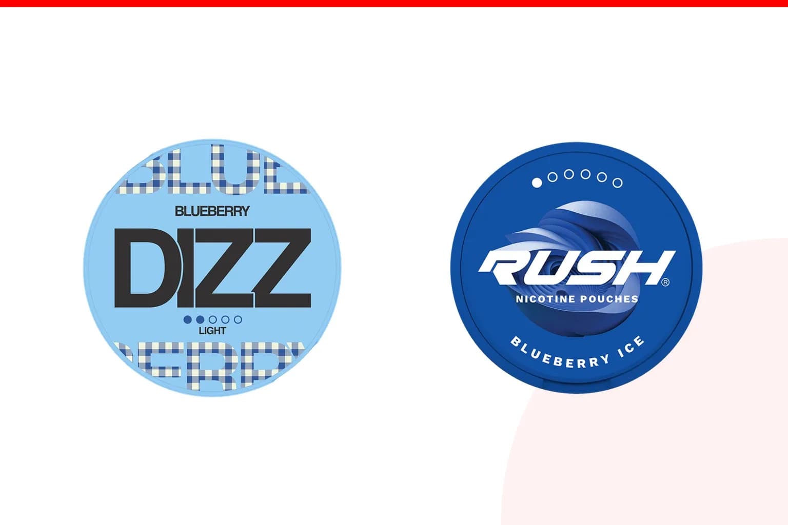 Cans of DIZZ vs Rush from the Nicotine Pouches Canada range