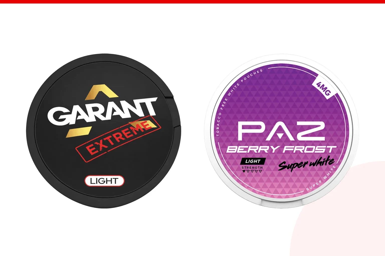Cans of Garant vs Paz from the Nicotine Pouches Canada range