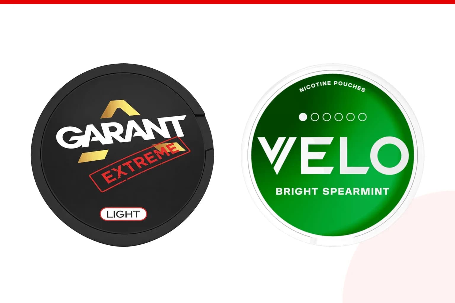 Cans of Garant vs VELO from the Nicotine Pouches Canada range