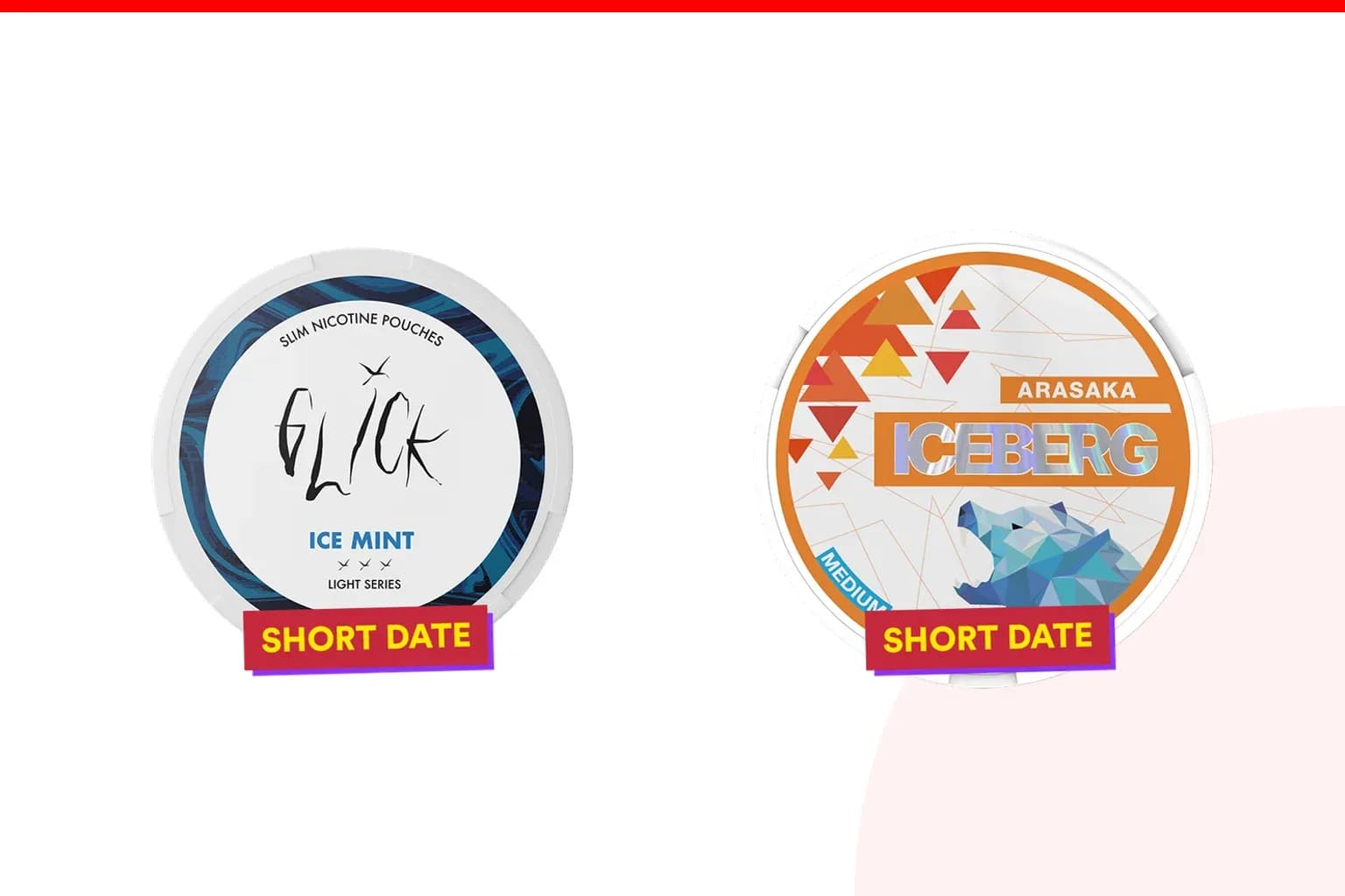 Cans of Glick vs Iceberg from the Nicotine Pouches Canada range