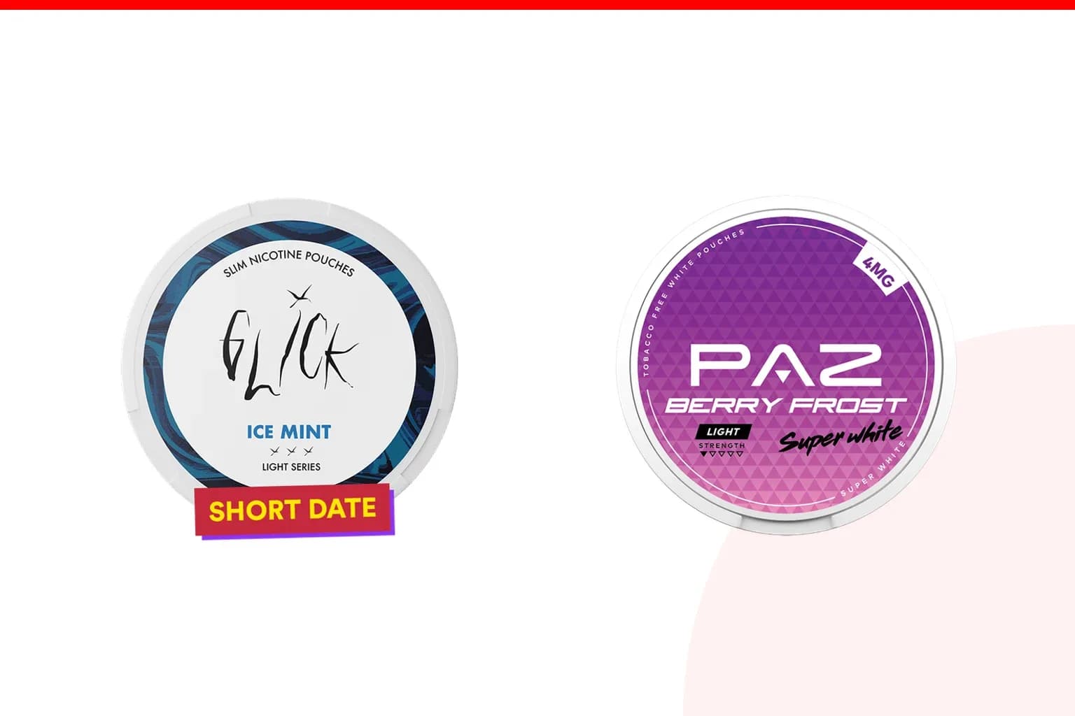 Cans of Glick vs Paz from the Nicotine Pouches Canada range