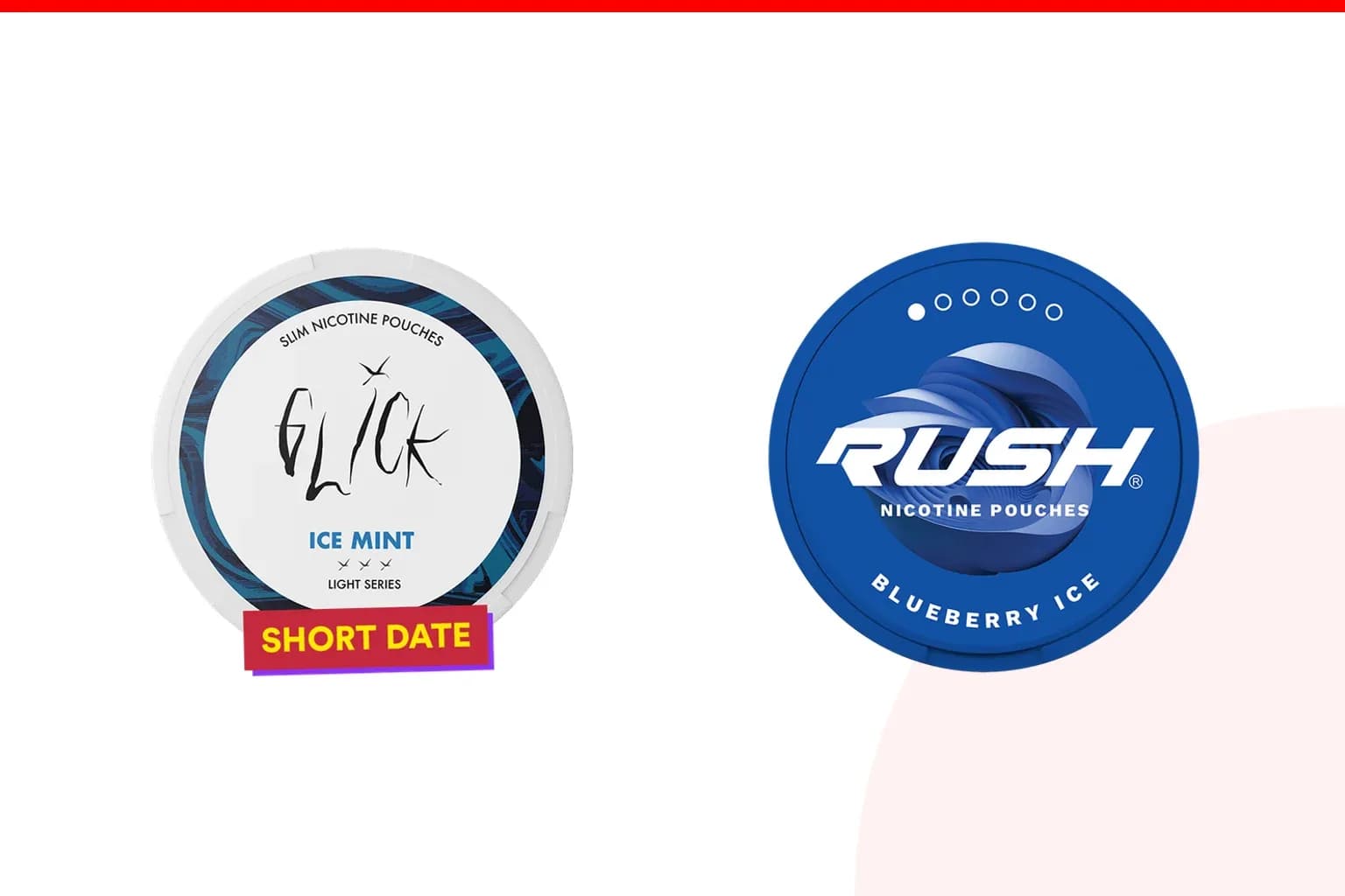 Cans of Glick vs Rush from the Nicotine Pouches Canada range