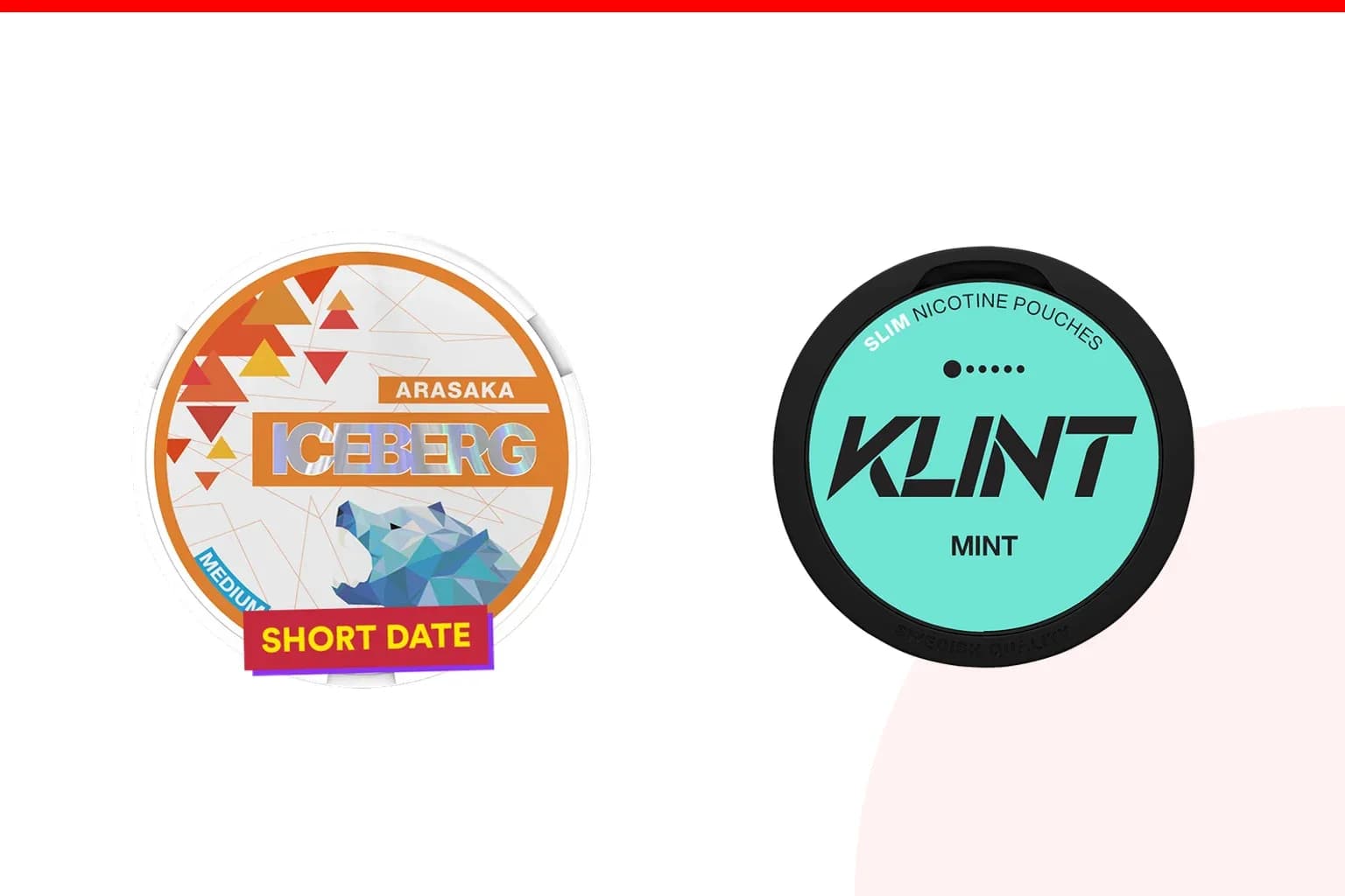 Cans of Iceberg vs KLINT from the Nicotine Pouches Canada range