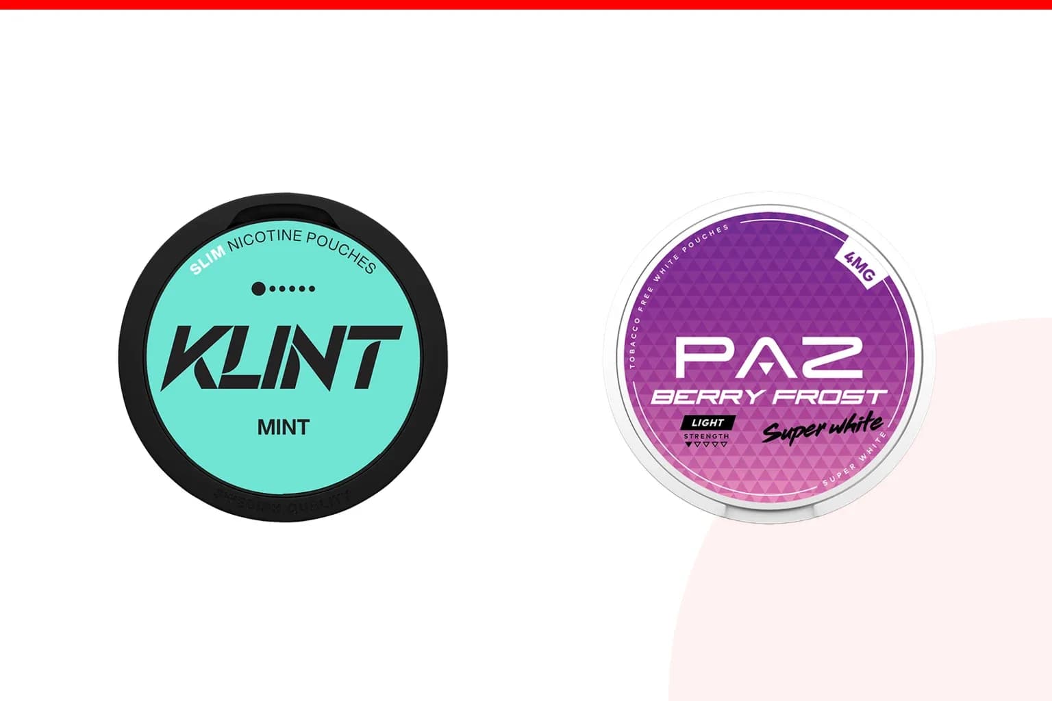 Cans of KLINT vs Paz from the Nicotine Pouches Canada range