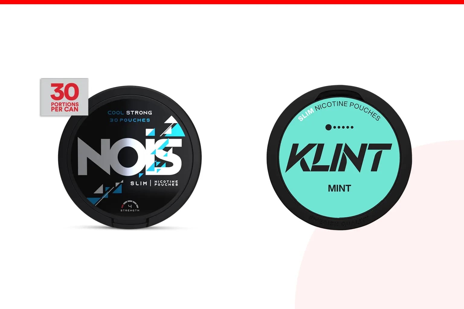 Cans of NOIS vs KLINT from the Nicotine Pouches Canada range