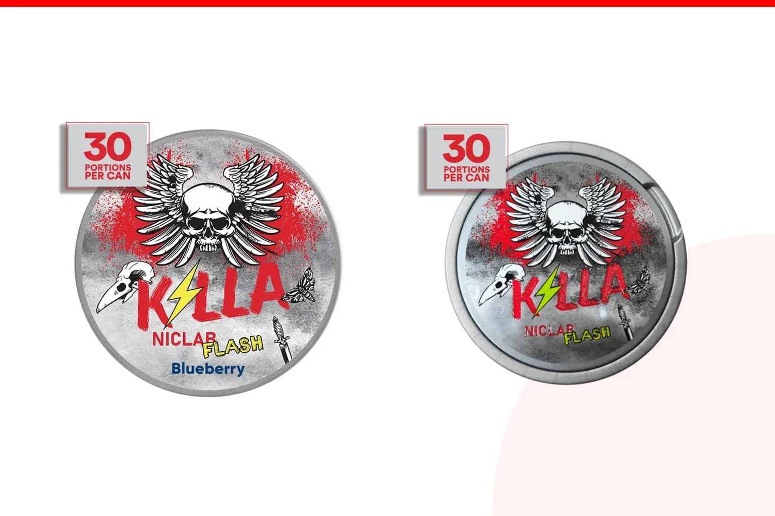 Cans of Pablo vs Killa from the Nicotine Pouches Canada range