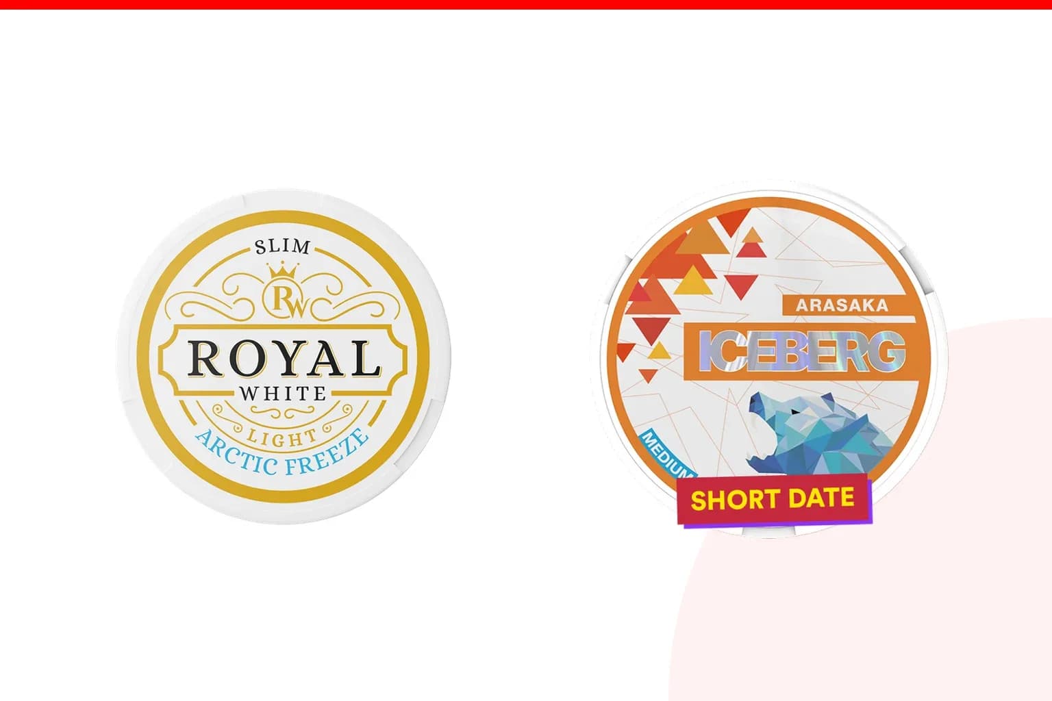Cans of Royal White vs Iceberg from the Nicotine Pouches Canada range