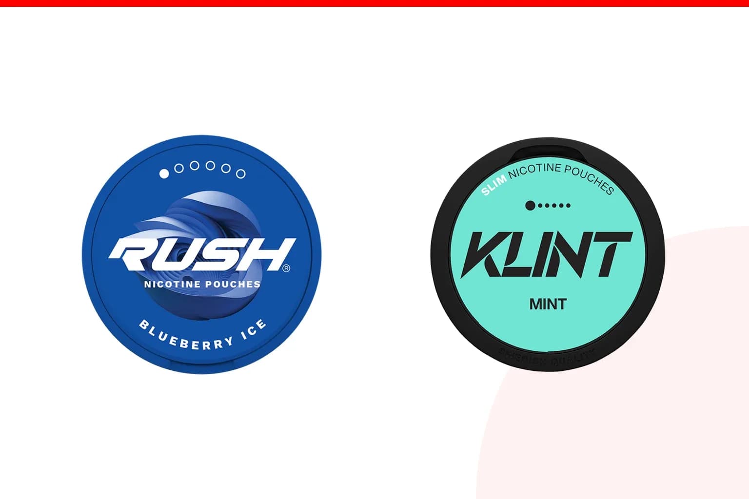 Cans of Rush vs KLINT from the Nicotine Pouches Canada range
