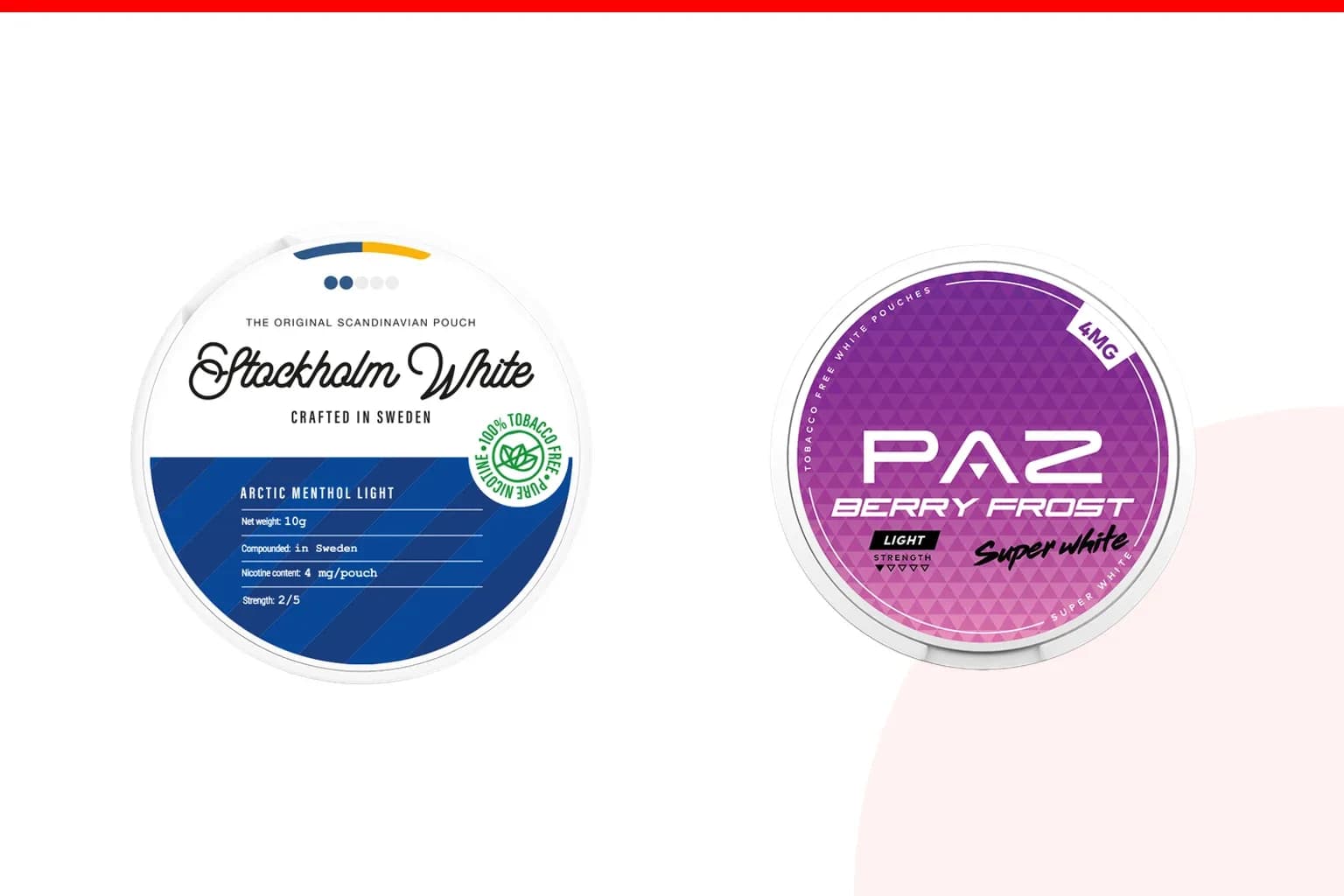 Cans of Stockholm White vs Paz from the Nicotine Pouches Canada range