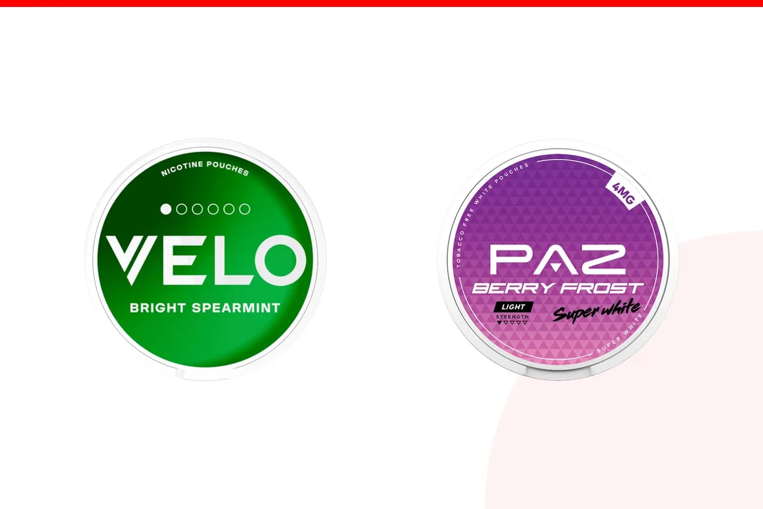 Cans of VELO vs Paz from the Nicotine Pouches Canada range
