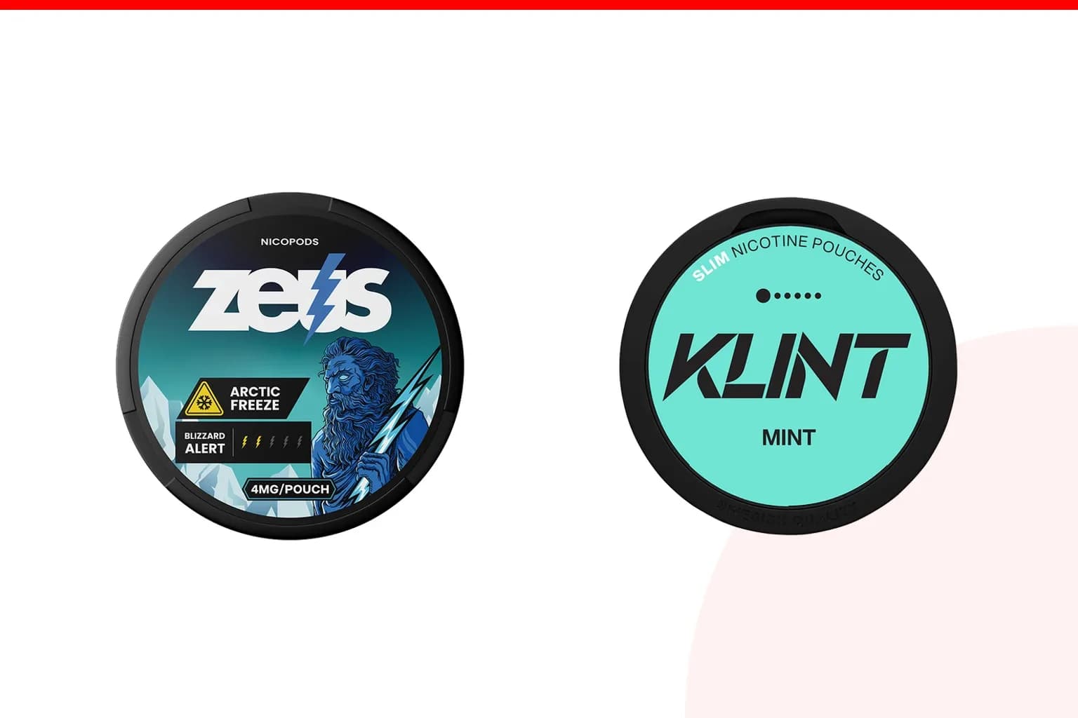 Cans of ZEUS vs KLINT from the Nicotine Pouches Canada range