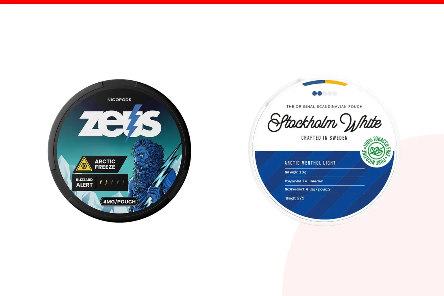 Cans of ZEUS vs Stockholm White from the Nicotine Pouches Canada range