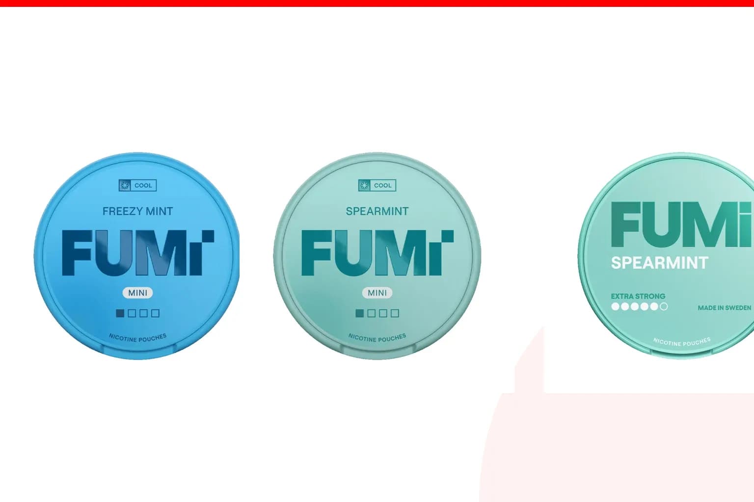 Cans of Best FUMI flavours from the Nicotine Pouches Canada range