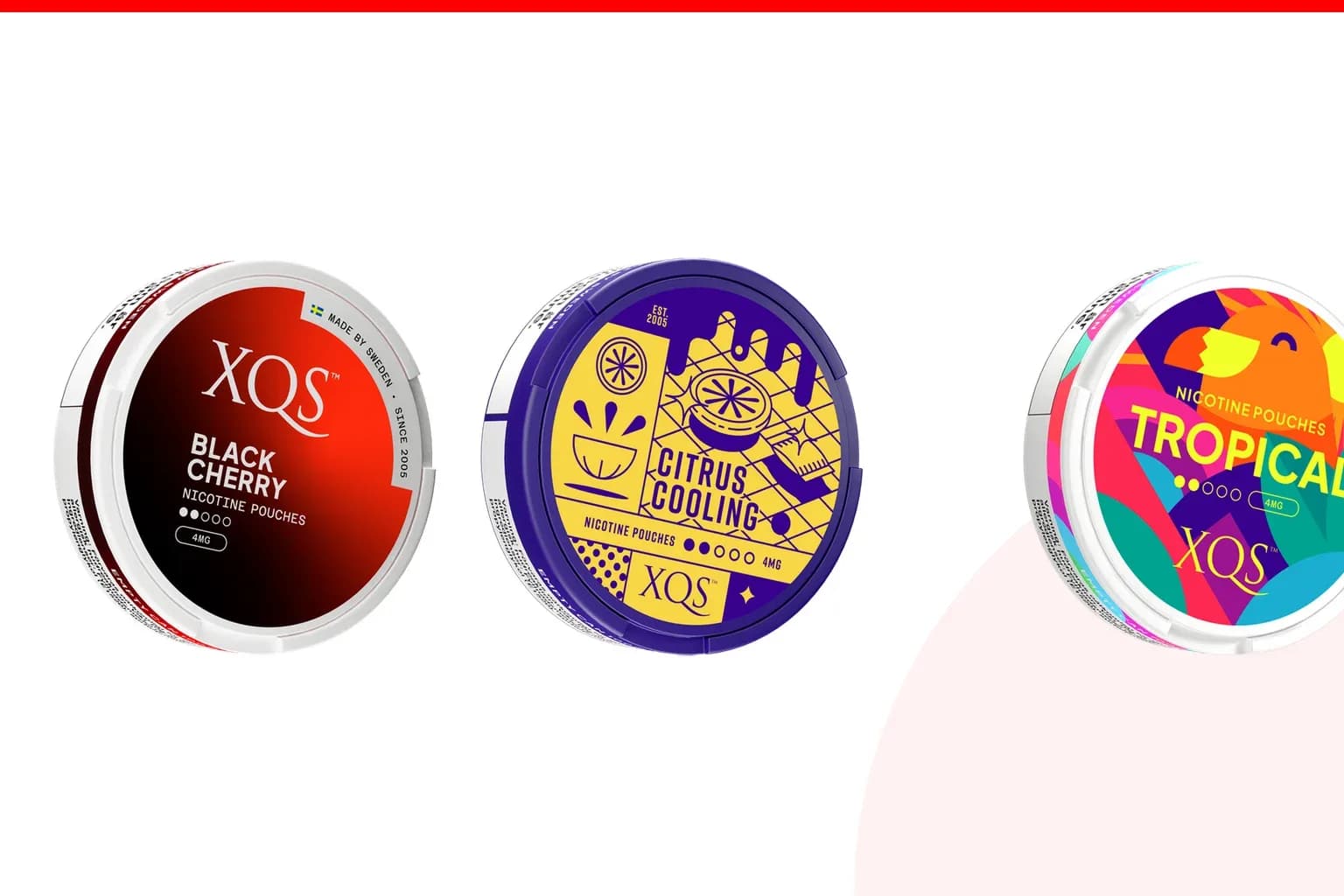 Cans of Best XQS flavours from the Nicotine Pouches Canada range