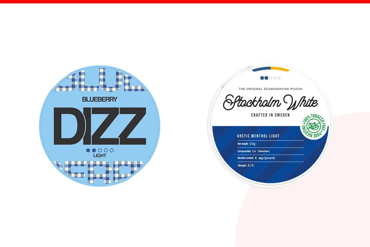 Cans of DIZZ vs Stockholm White from the Nicotine Pouches Canada range