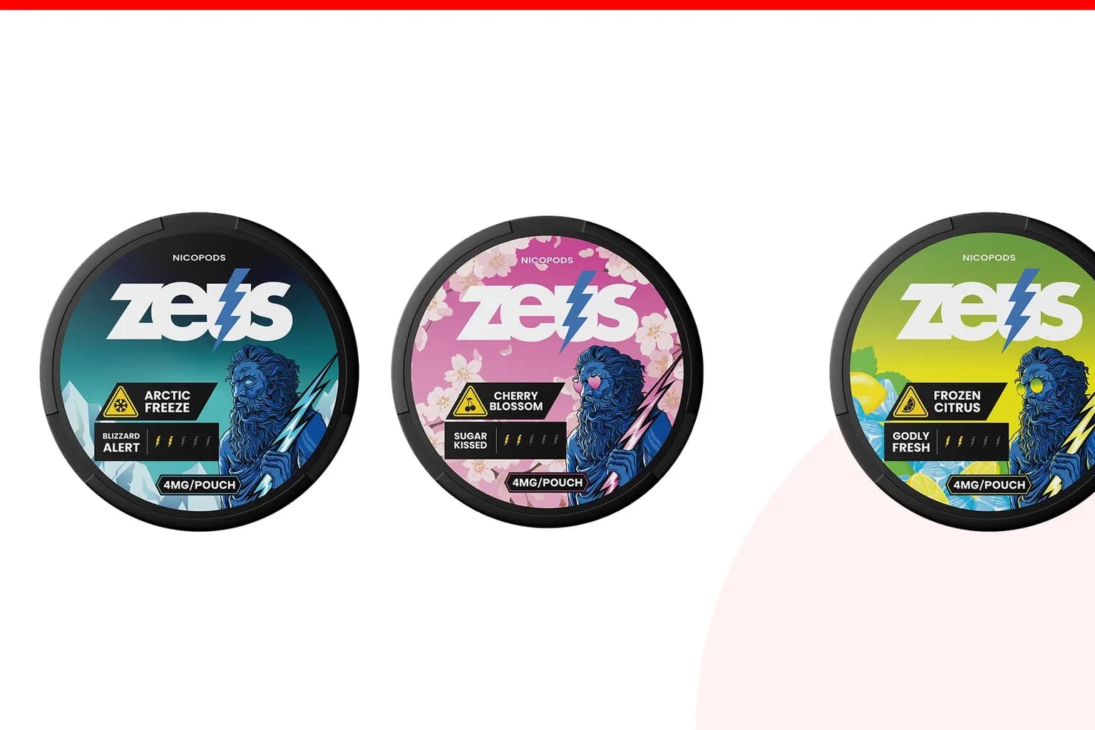 Cans of where to buy ZEUS from the Nicotine Pouches Canada range