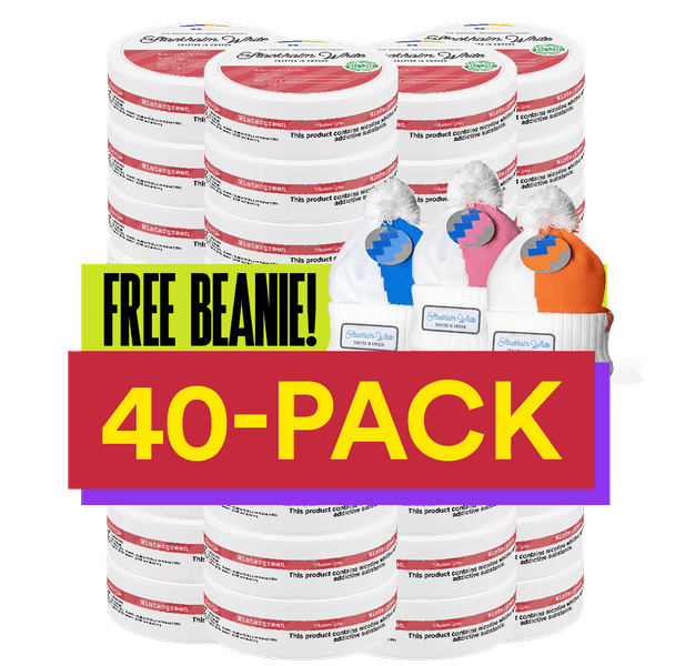 40x Stockholm White Wintergreen Light + Free Beanie