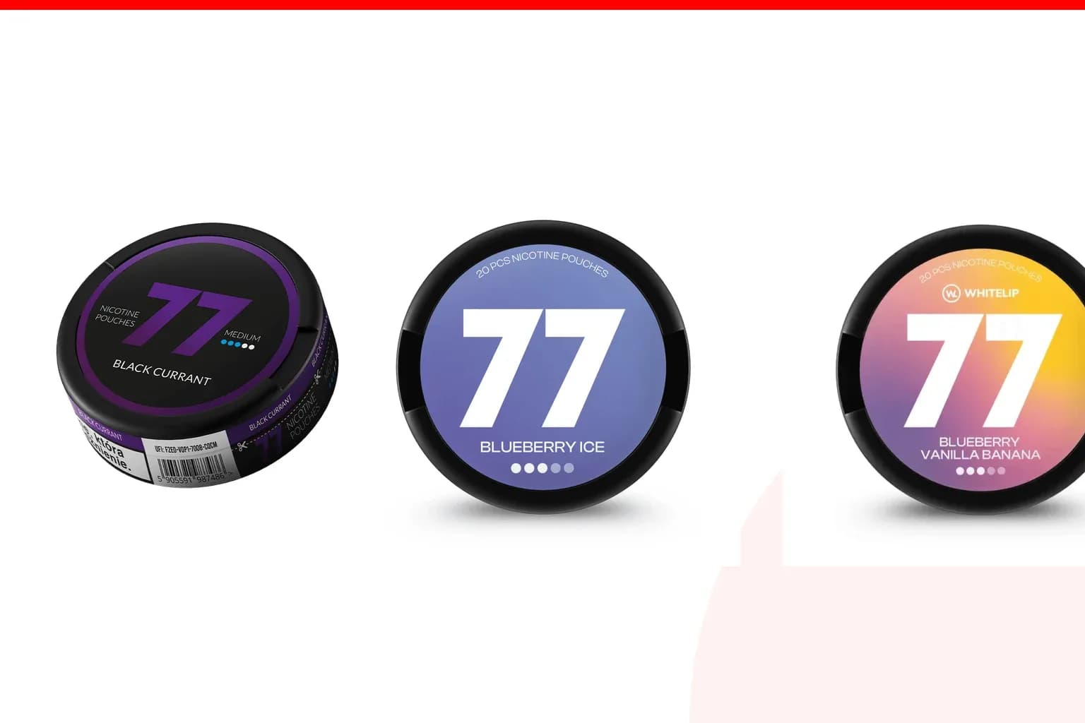 Cans of Best 77 flavours from the Nicotine Pouches Canada range