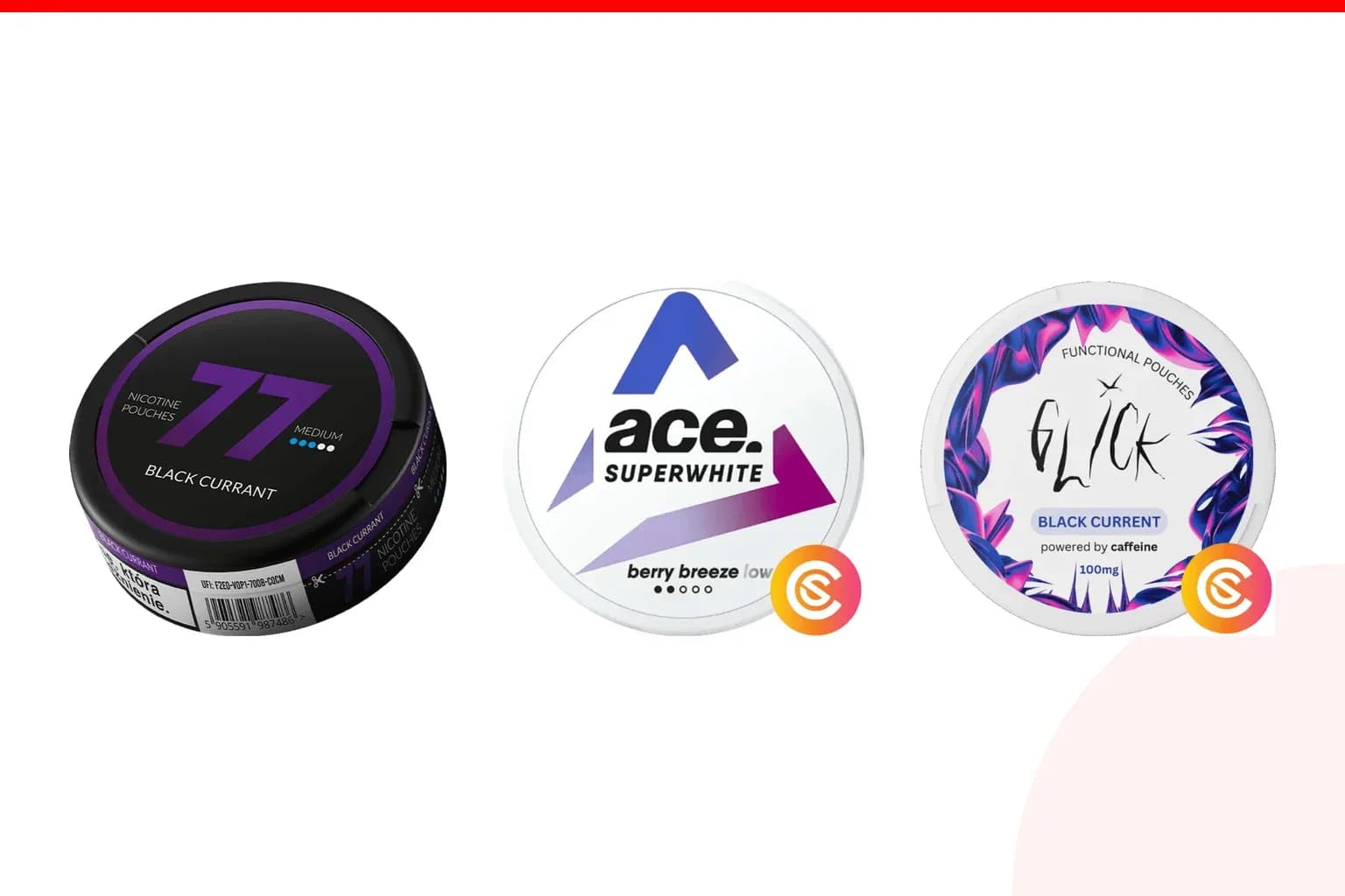 Cans of Best blackcurrant nicotine pouches from the Nicotine Pouches Canada range
