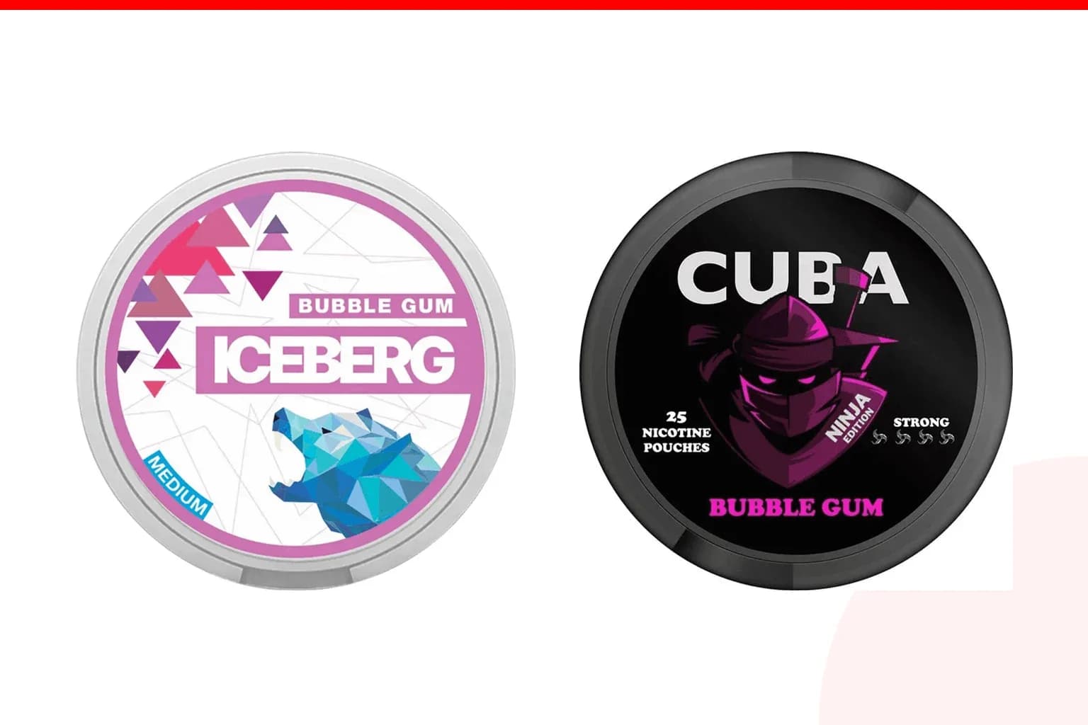 Cans of Best bubblegum nicotine pouches from the Nicotine Pouches Canada range