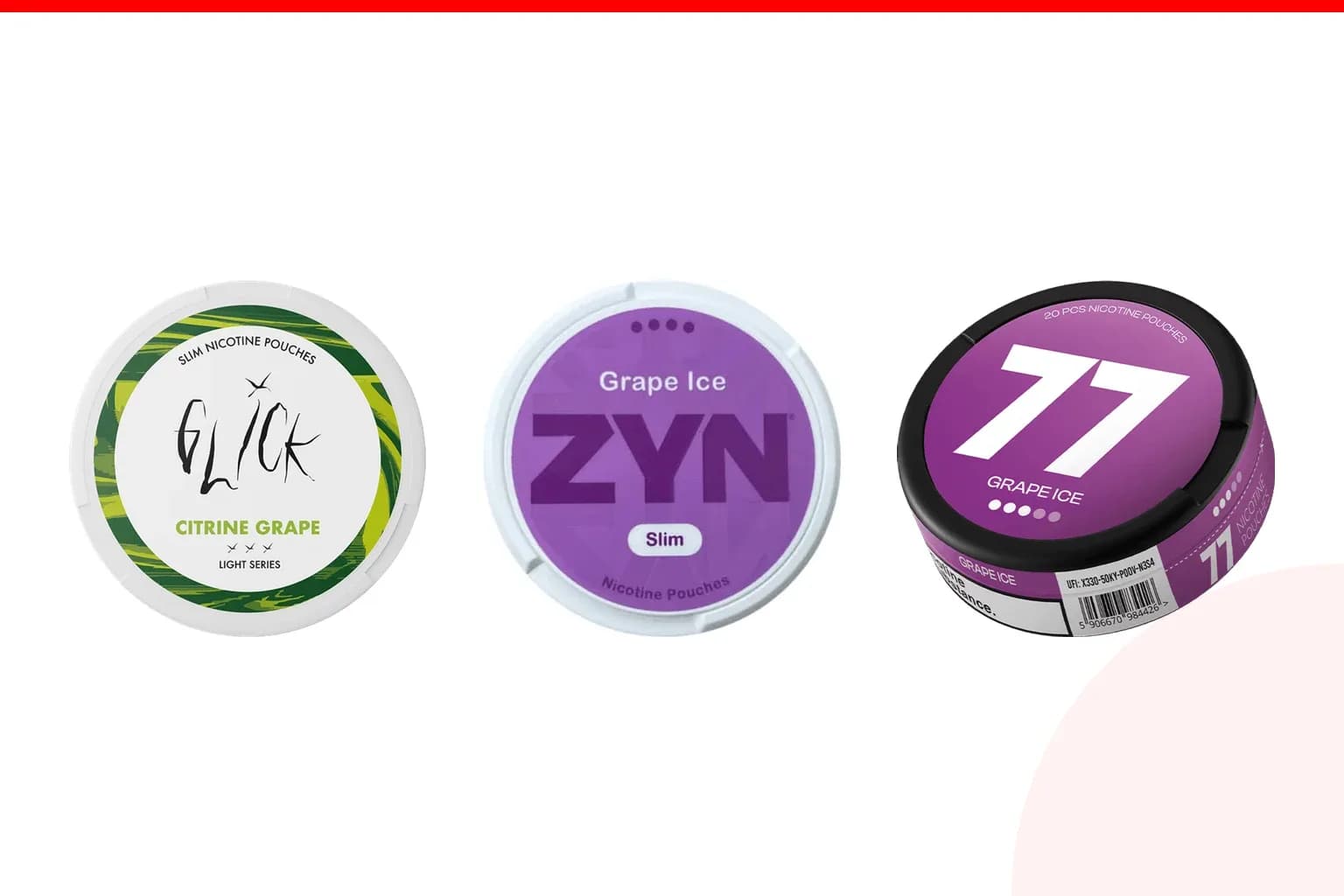 Cans of Best grape nicotine pouches from the Nicotine Pouches Canada range