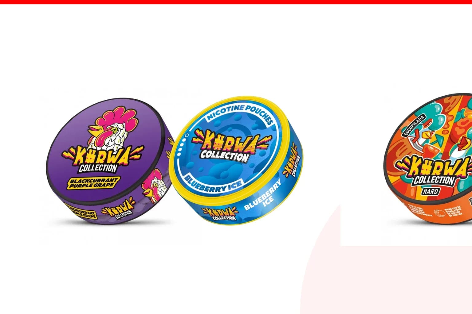 Cans of Best KURWA flavours from the Nicotine Pouches Canada range