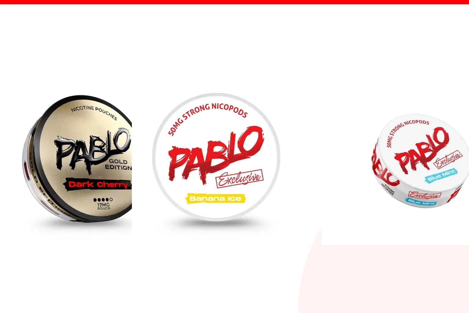 Cans of Best PABLO flavours from the Nicotine Pouches Canada range