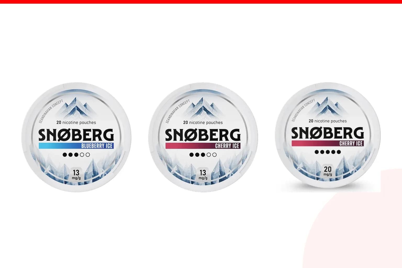 Cans of Best Snøberg flavours from the Nicotine Pouches Canada range