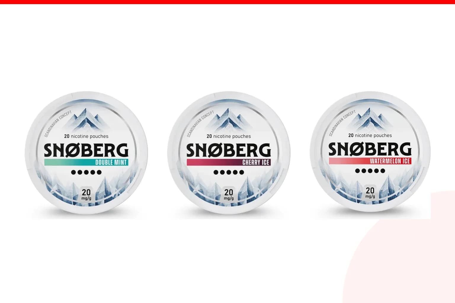 Cans of best snøberg flavours from the Nicotine Pouches Canada range