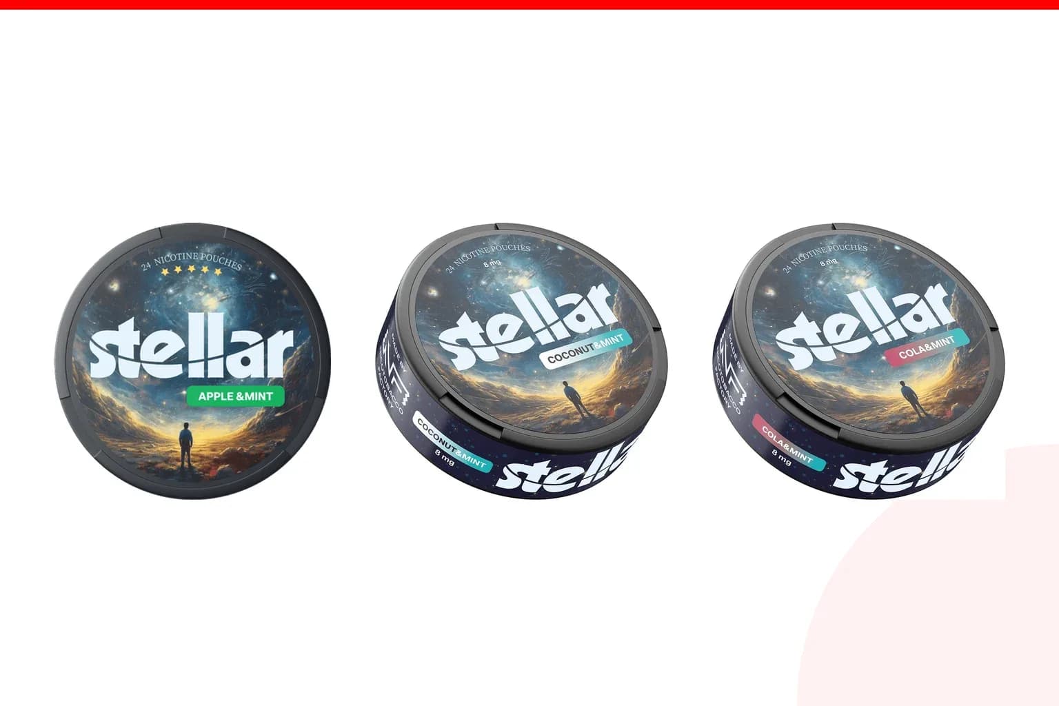 Cans of best stellar flavours from the Nicotine Pouches Canada range