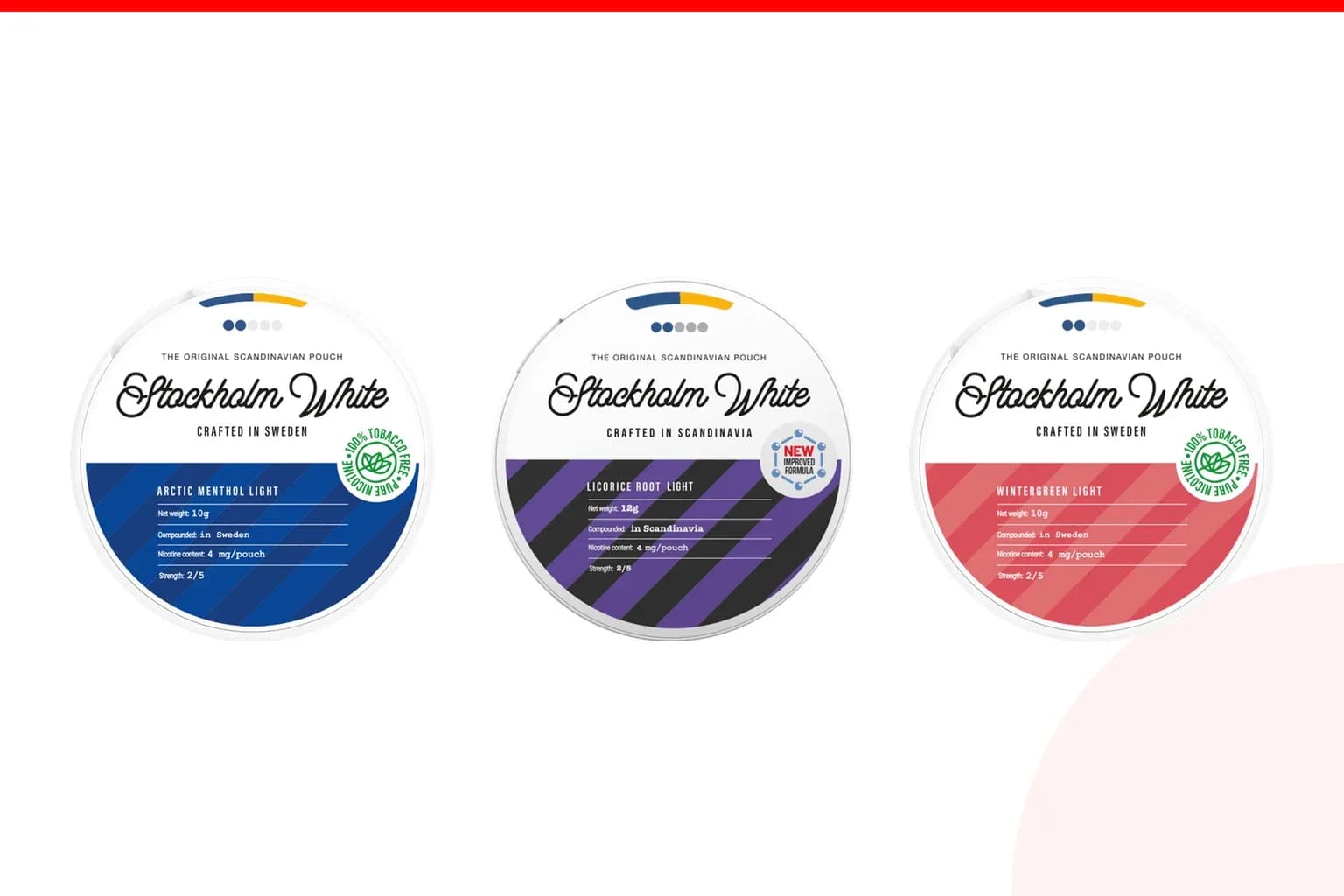 Cans of Best Stockholm White flavours from the Nicotine Pouches Canada range