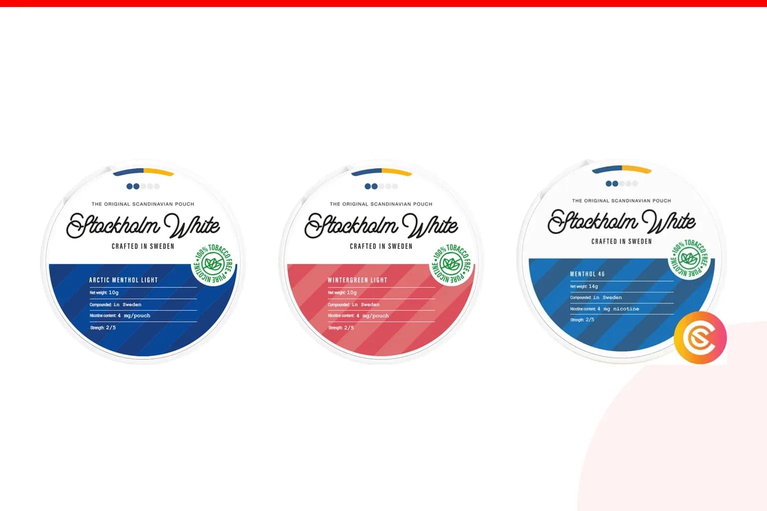 Cans of best stockholm white flavours from the Nicotine Pouches Canada range