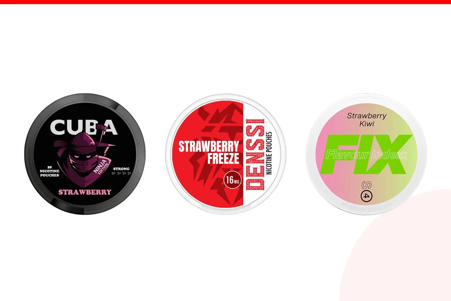 Cans of where to buy strawberry nicotine pouches from the Nicotine Pouches Canada range